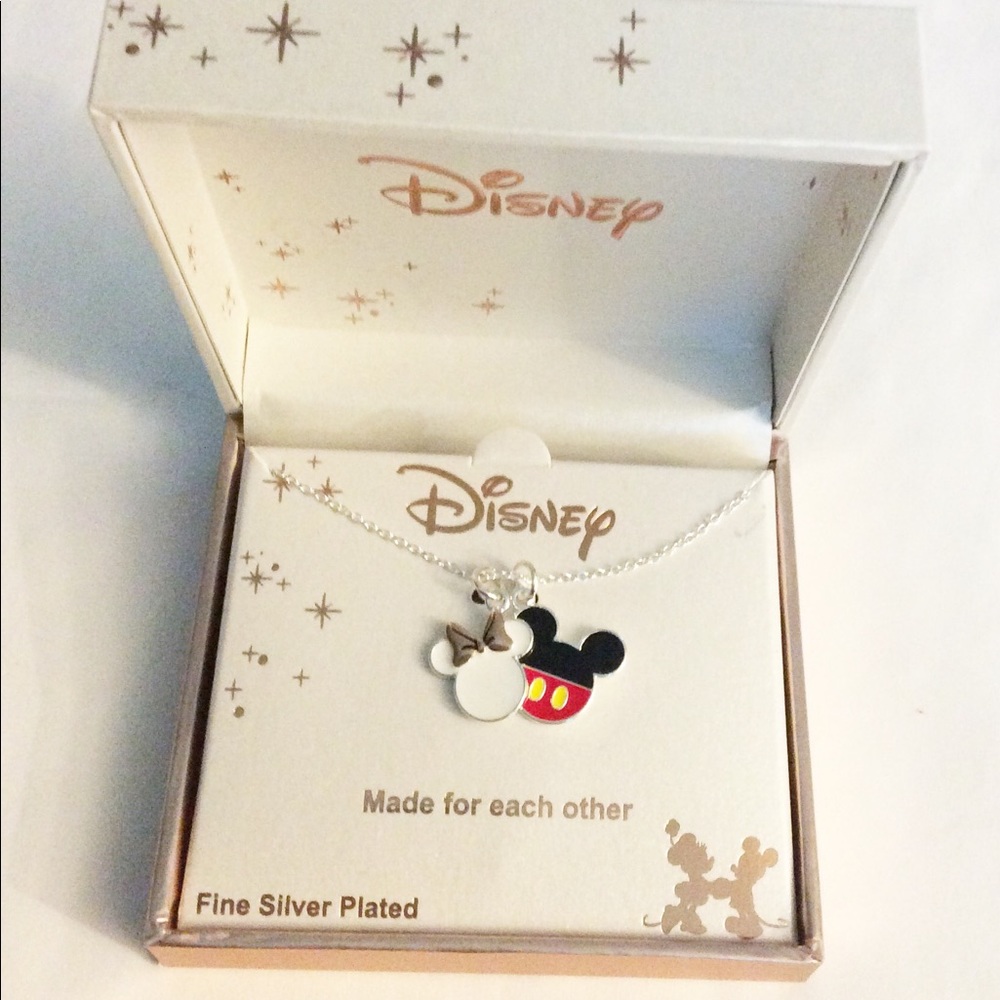Disney Minnie & Mickey Mouse Necklace NEW